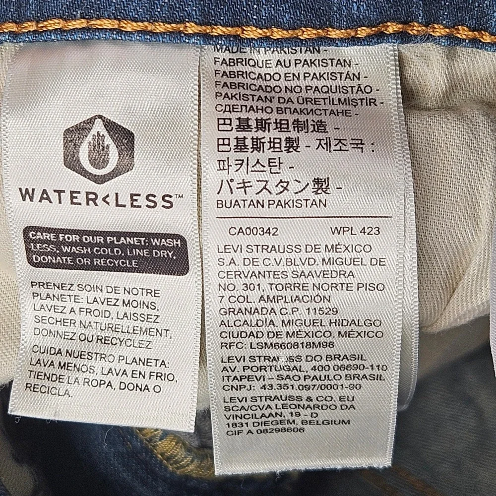 Levi's 514 Straight Leg Jeans Men 32x34‎ Fits 32x31 Blue Denim Waterless